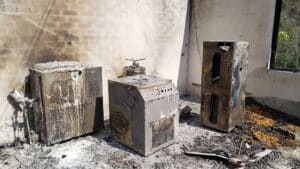 After the fire, all the machines was destroyed including the entire turmeric harvest.